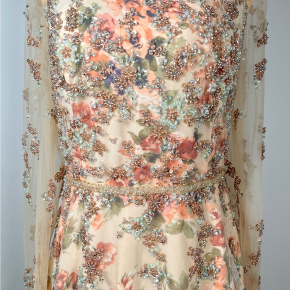 MAC DUGGAL floral beaded dress gown - Picture 11 of 13